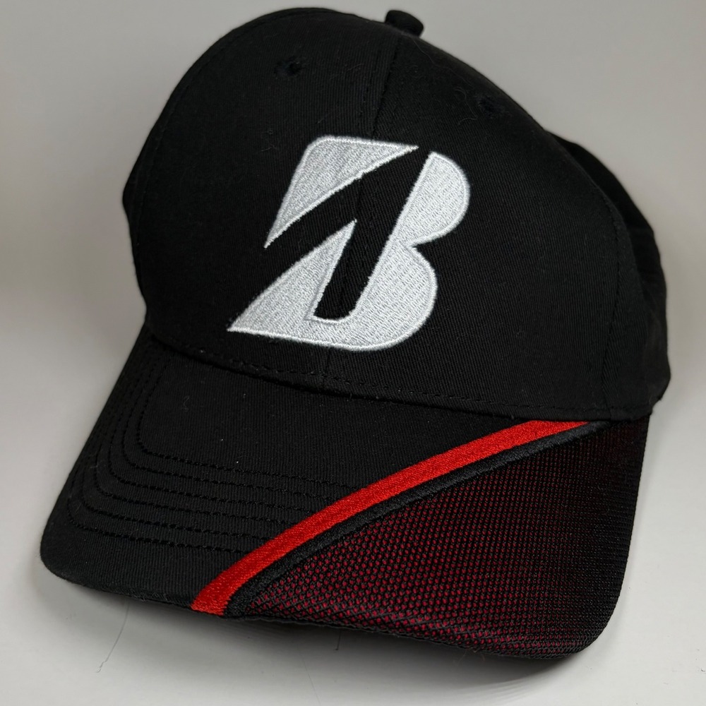 Bridgestone Golf Hat Black 100% Cotton One Size Adjustable Baseball Cap